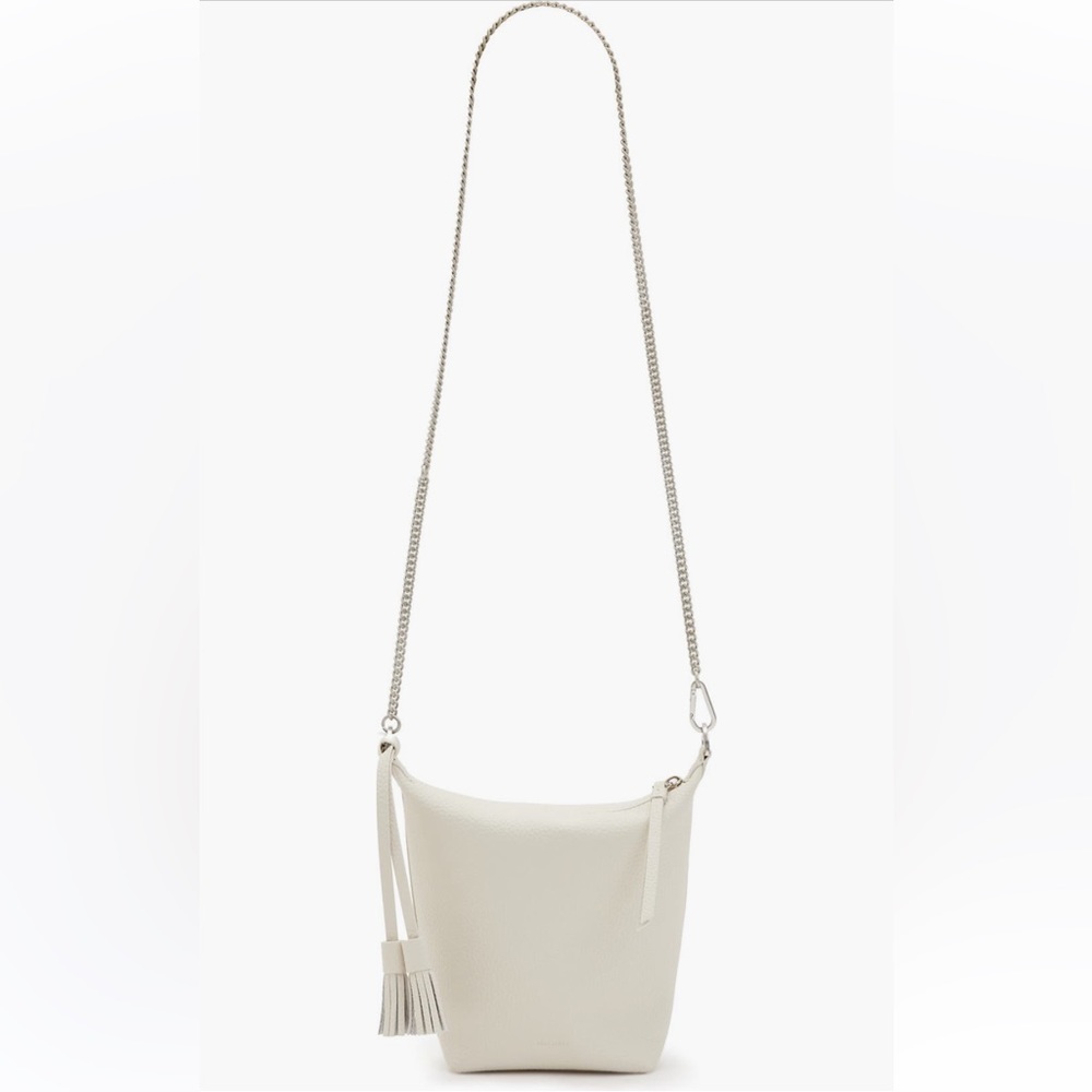 AllSaints Evaline Tassle Crossbody | Pampas White (Light Grey)